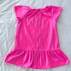 NWOT- Lilly Pulitzer girls size L (8-10)  neon pink bathing suit cover up.
